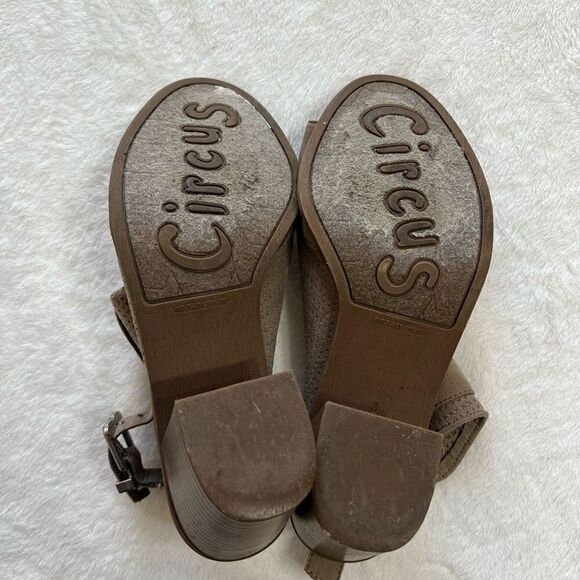 Circus Sam Edelman Taupe Kipling Peep Toe Booties 8 Women - Picture 9 of 12